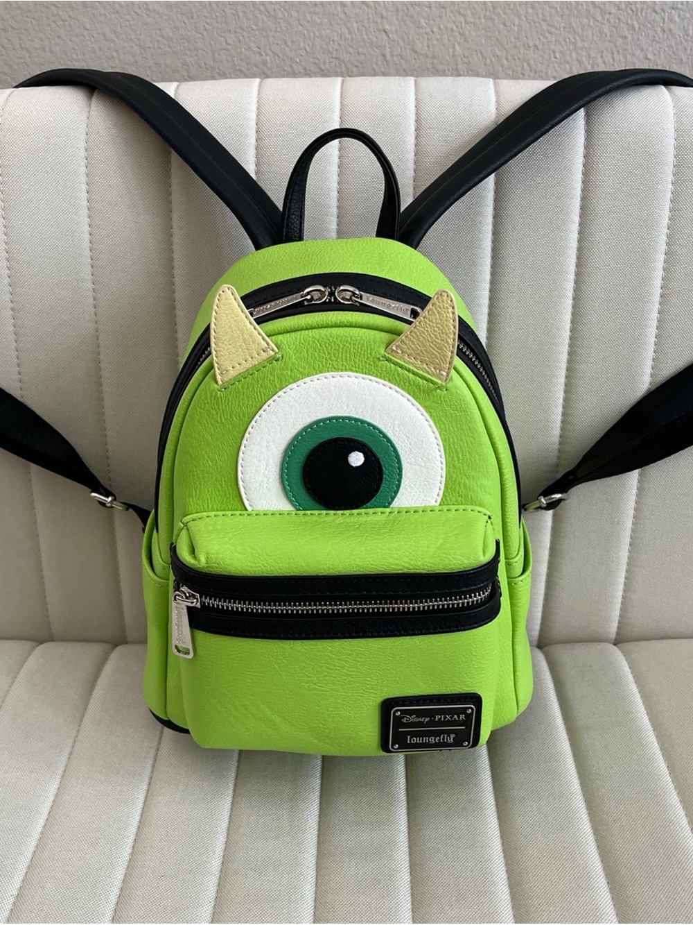 Loungefly Mike Wazowski Mini Backpack - Lime Green with Tan Horns